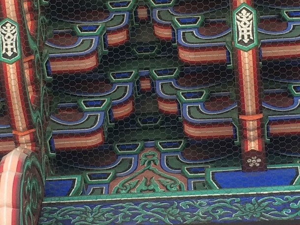 A net covering the ceilings of a building