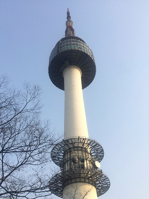 Seoul Tower photographed from its base platform