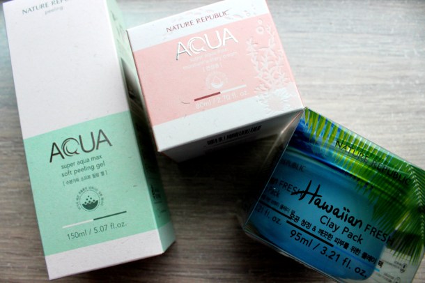 Clay pack, peeling gel, facial cream