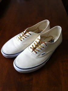 white canvas shoes
